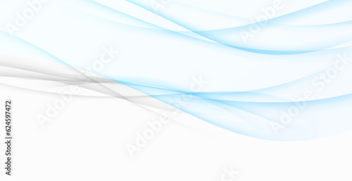 Blue soft blue lines background with elegant grey swoosh lines border. Vector illustration