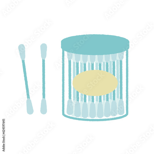 綿棒ケース　綿棒のイラスト素材