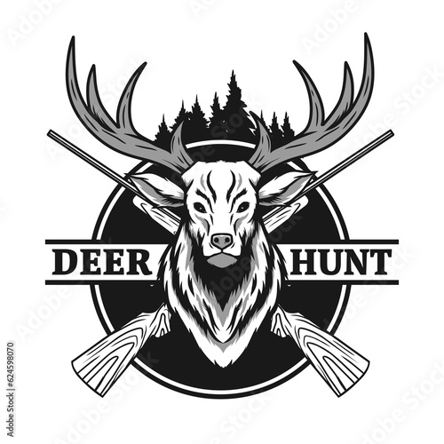 deer hunting logo emblem design