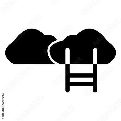 The clouds icon represents a symbol of weather or data storage, ideal for meteorological or cloud computing-related services