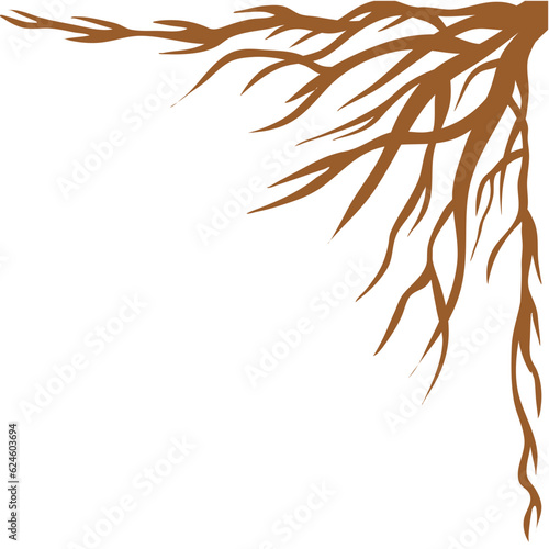 Brown Root Corner Border