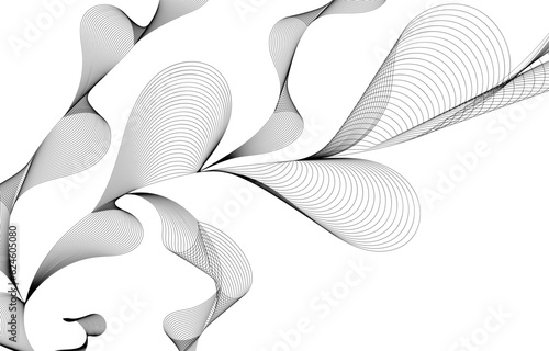 Monochrome black white wavy lines background template. Background template with an elegant design concept for banner, flayer.