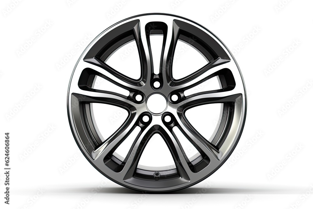 Shiny new car wheel isolated on white background Shiny new car wheel isolated on white background