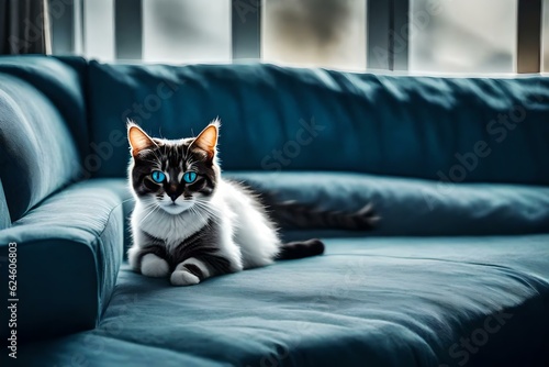 cat on couch Created using generative AI tools © Faisal Ai