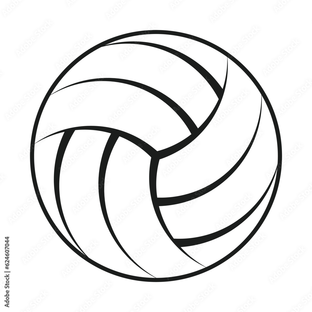 Volleyball Line Art, Volleyball Vector, Volleyball illustration, Sports