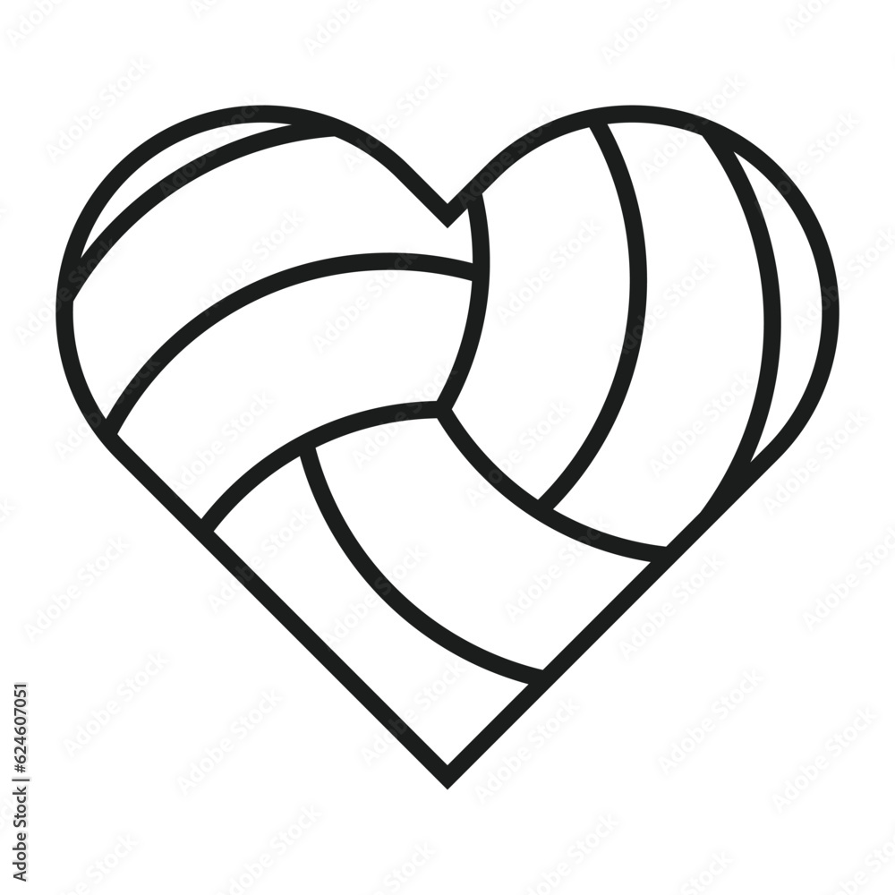 Volleyball Line Art, Volleyball Vector, Volleyball illustration, Sports