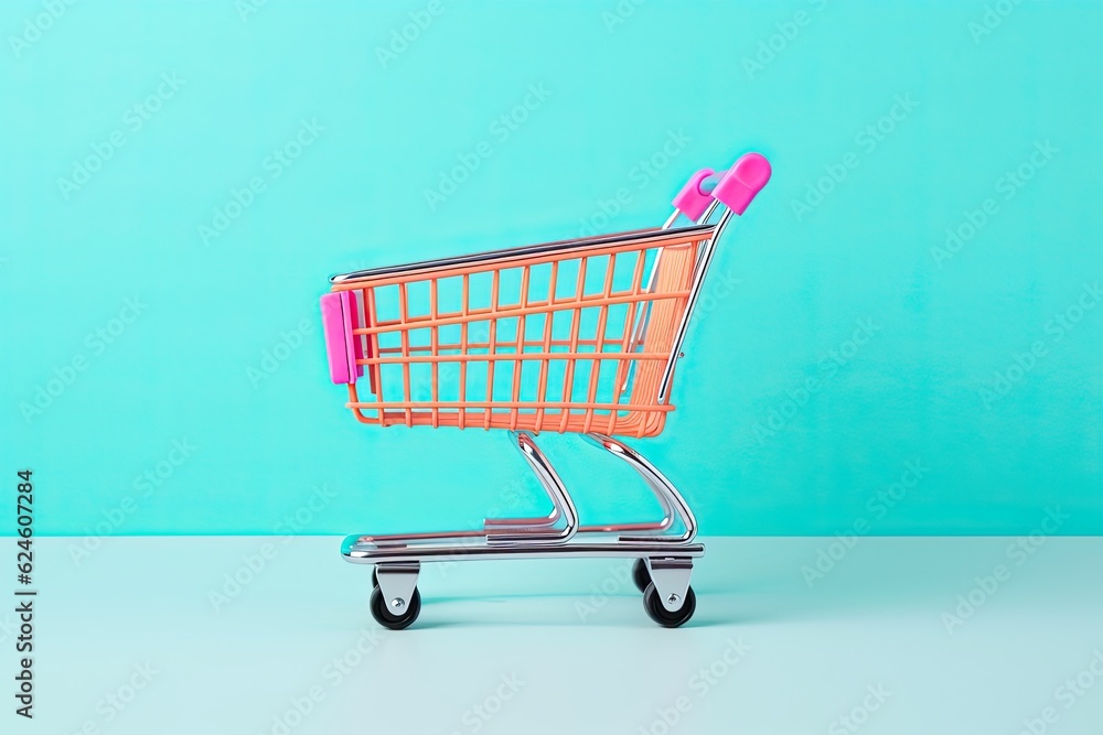 Shopping trolley cart isolated on white background