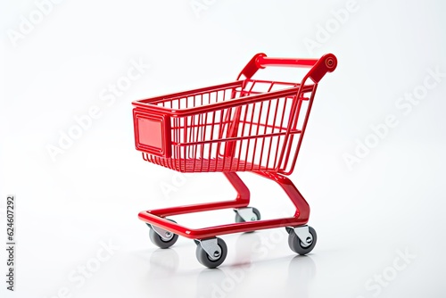 Shopping trolley cart isolated on white background