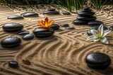 zen stones and flower
Created using generative AI tools