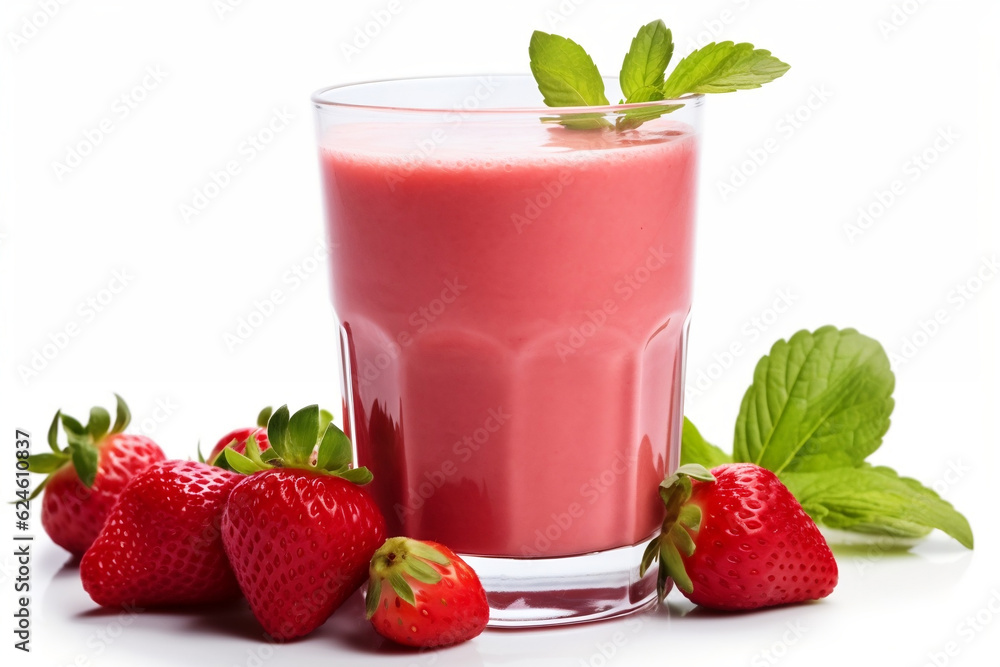 strawberry milkshake with mint strawberry milkshake with mint
