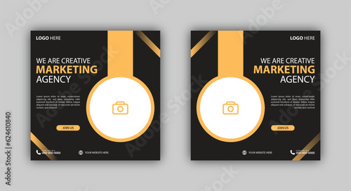 Corporate and digital business marketing promotion post design or social media banner minimal and modern