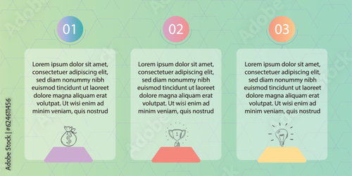 3 Modern infographics, elements scheme, diagram.