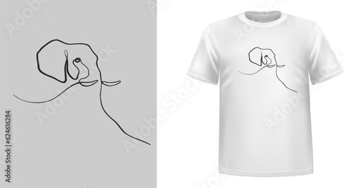 Elephant tusker face line art drawing minimalism 