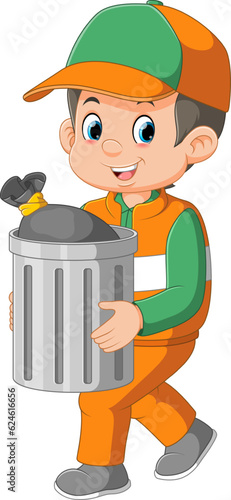 sanitation worker profession cartoon character