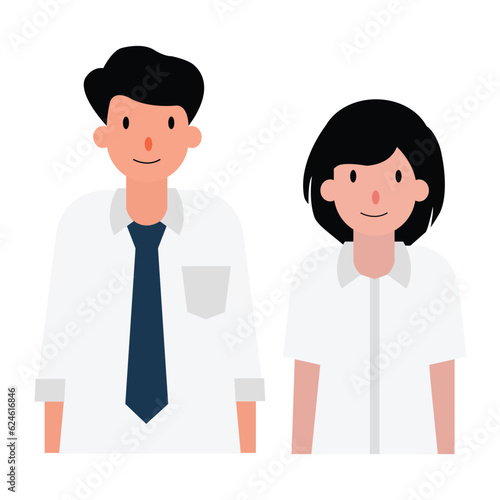 student. male student. female student. for business desires of the scene. vector. university. uniforms for student. vector for school. vector for university. characters isolated.