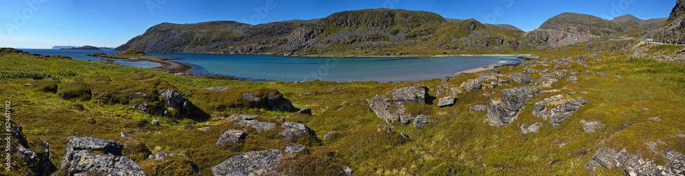 Panoramic view of Storbukta bay in Troms og Finnmark county, Norway, Europe
Panoramic view of Storbukta bay in Troms og Finnmark county, Norway, Europe