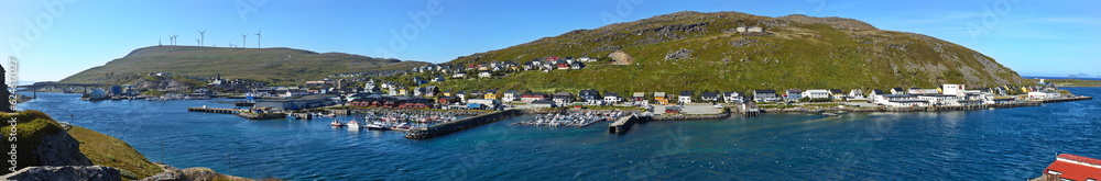 Panoramic view of Havoysund, Troms og Finnmark county, Norway, Europe
