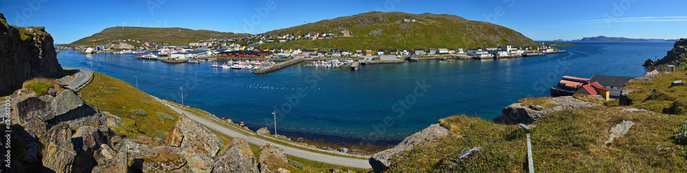Panoramic view of Havoysund, Troms og Finnmark county, Norway, Europe

