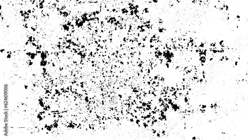 BLACK  chaotic spots texture background. Dust, rubbish, dirt isolated on white background. 