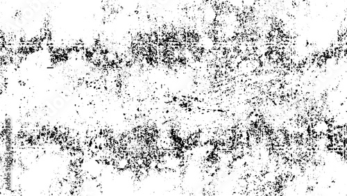 Black blobs isolated on white. Ink splash. Brushes droplets. Grainy texture background. Digitally generated image.