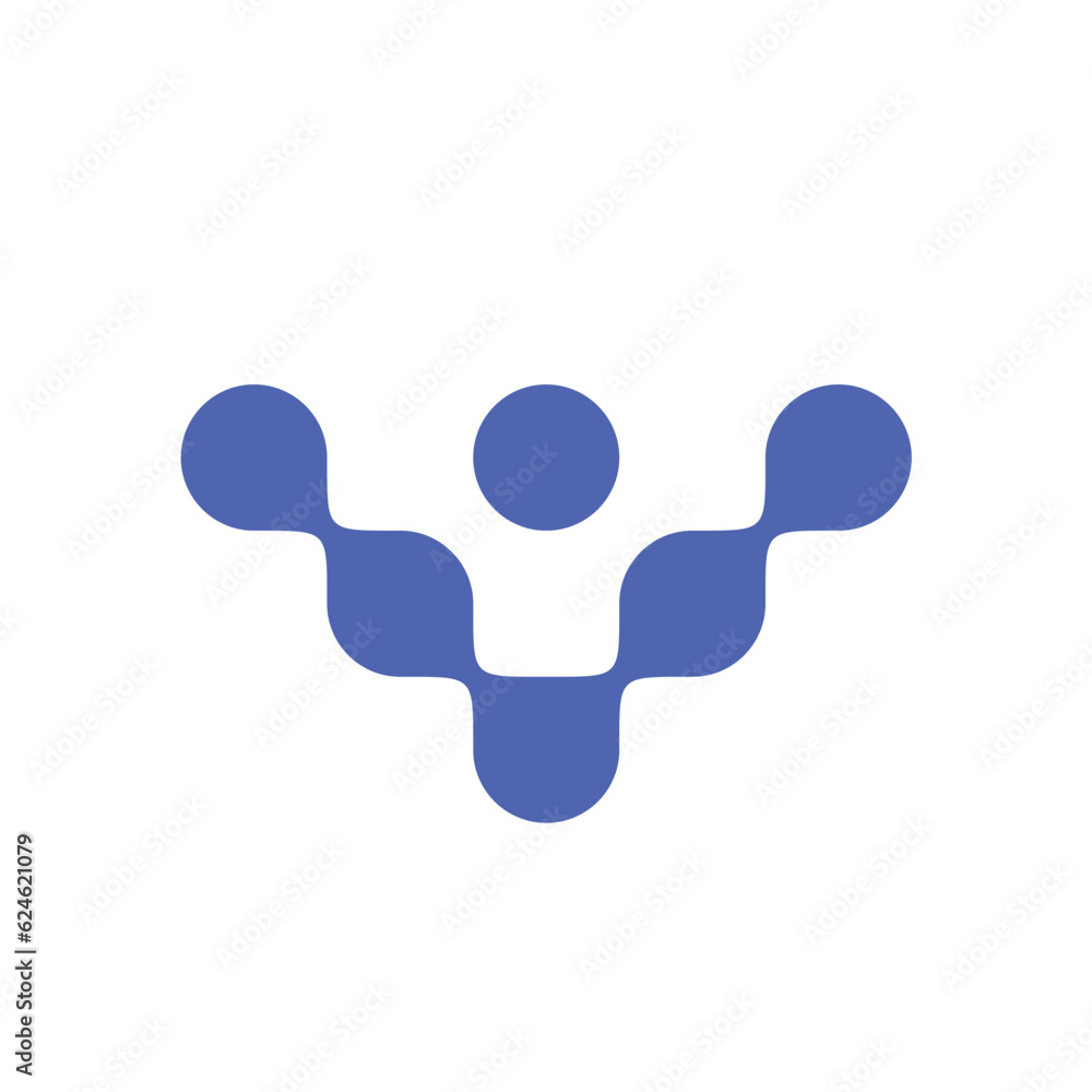 V tech doted monogram logo design. Simple, modern and clean logo vector icon illustration V tech doted monogram logo design. Simple, modern and clean logo vector icon illustration