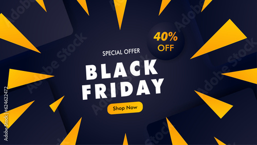 Black Friday sale black sticker vector isolated. Discount or special offer price sign on Black Friday.