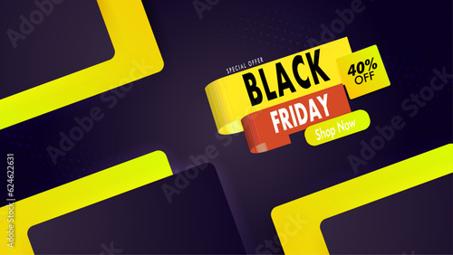 Black Friday Sale banner, poster or flyer design with black and red helium balloons on white background. Trendy modern design template for advertisement, social and fashion ads. Vector illustration