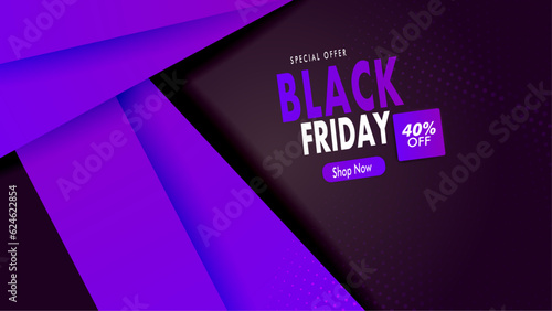 Black Friday Sale banner, poster or flyer design with black and red helium balloons on white background. Trendy modern design template for advertisement, social and fashion ads. Vector illustration