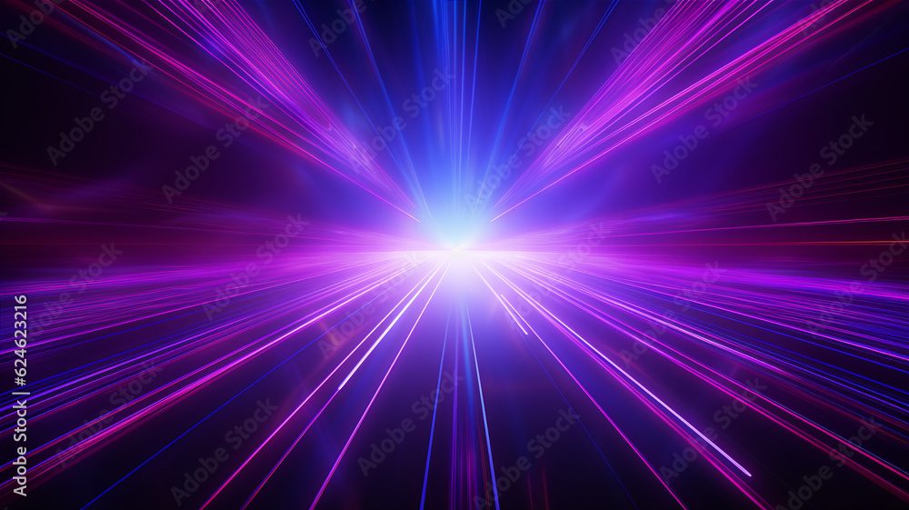 Abstract neon lights background with laser rays and glowing lines. Generative AI Abstract neon lights background with laser rays and glowing lines. Generative AI