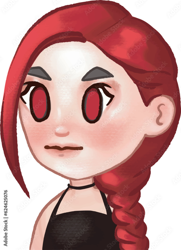 Cute Chibi Girl Red Hair