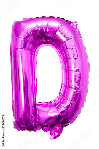 D baloon alphabet pink fanta chrome foil 3D with white background