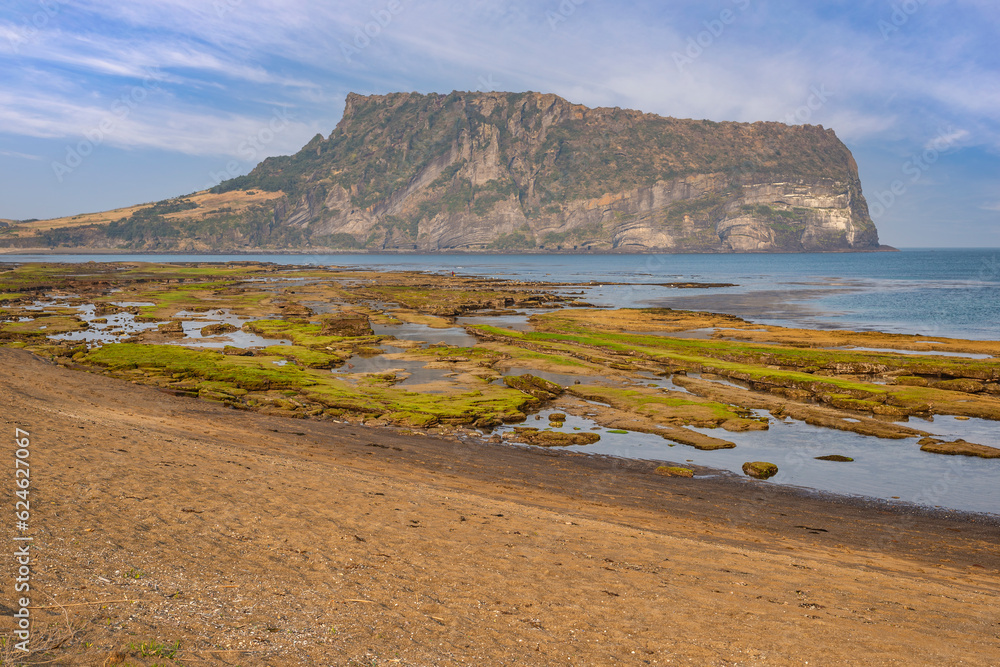 Jeju Island South Korea, nature landscape at Seongsan Ilchulbong Jeju Island South Korea, nature landscape at Seongsan Ilchulbong