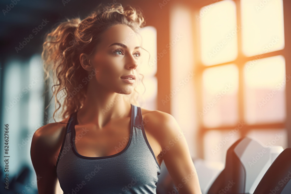Portrait of smiling woman exercising at gym for arms and shoulders muscles. Fitness exercising in gym. Portrait of smiling woman exercising at gym for arms and shoulders muscles. Fitness exercising in gym.