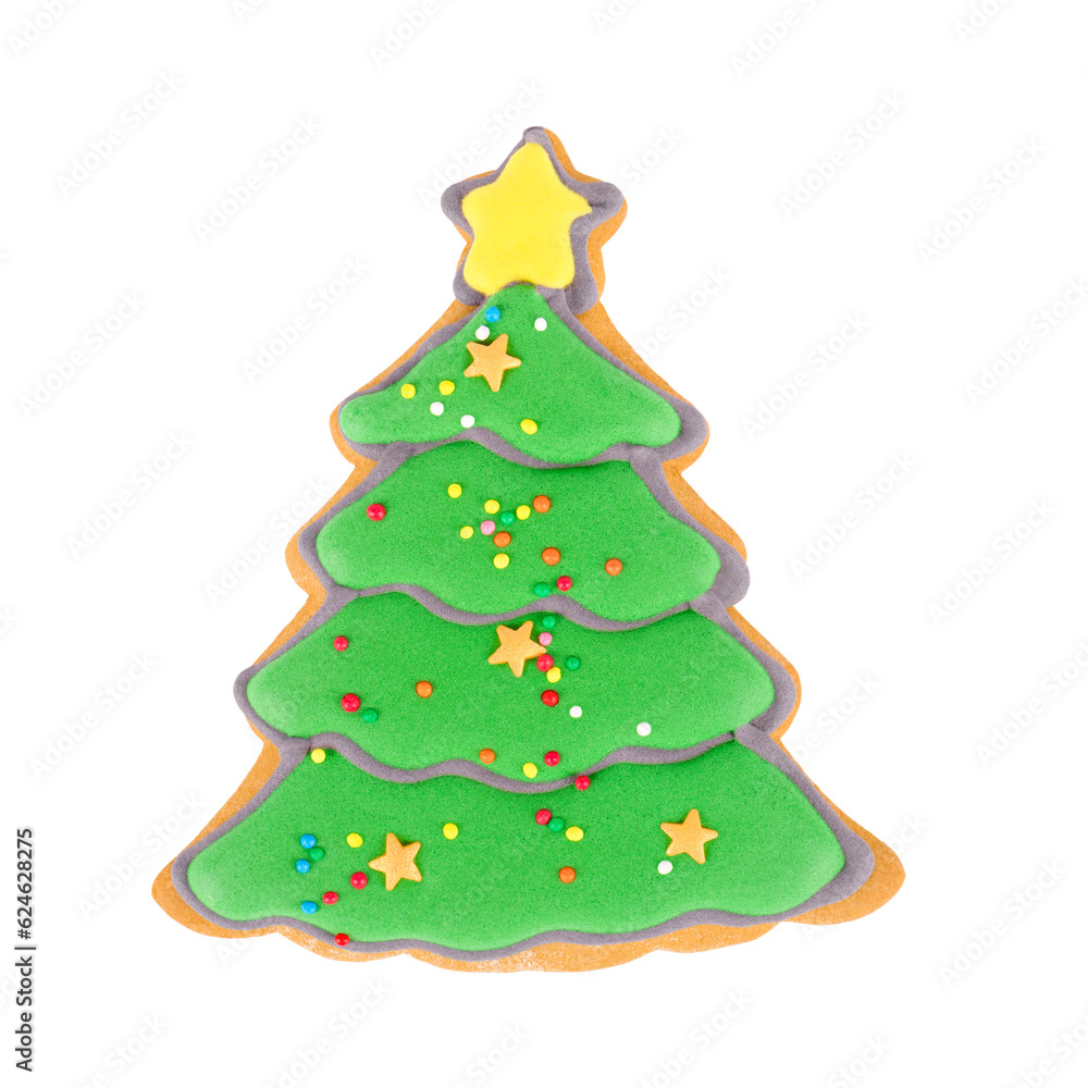 gingerbread christmas tree isolated 