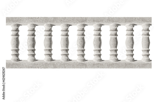 Canvas Print gray stone fence columns isolated