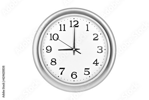 wall clock in silver color isolated