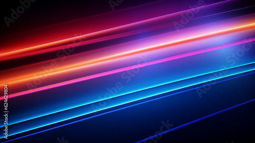 abstract colorful neon light glowing on dark background. fantasy and futuristic speedy line. generative AI