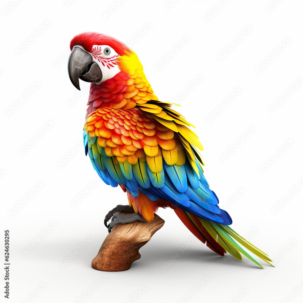  Colorful 3D Parrot created by Generative AI