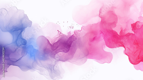 Abstract and minimal watercolor background with colorful splashes of paint. Generative AI