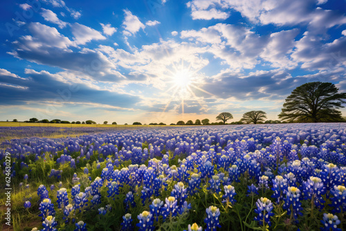 Beautiful field of Bluebonnets created by Generative AI