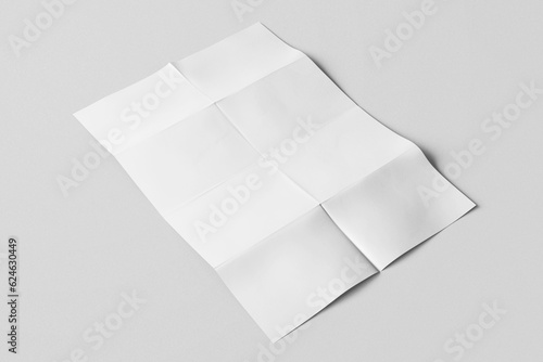 Canvastavla blank a4 eight folded paper urban modern minimalist poster flyer realistic mocku