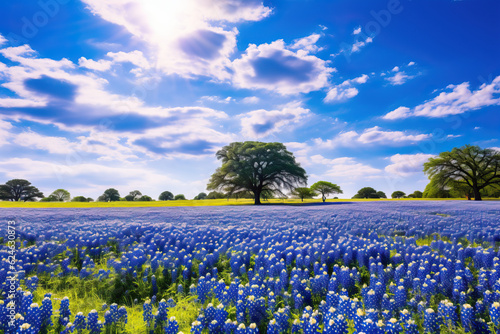 Field of Texas Bluebonnets created by Generative AI