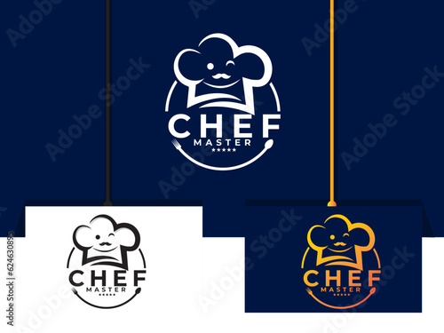 Chef master logo design. Chef logo. Creative. Food. Restaurant. Hotel chef. Cooking. Business. Finance. Premium template. Modern design