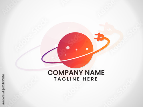 Energy Planet logo design. Electricity Planet logo. Plug planet Volt. Business. Creative design. Colorful. Finance. Premium templet