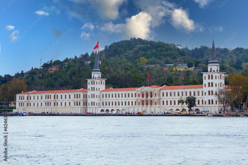 Kuleli Military High School, or Kuleli Askeri Lisesi, on shore of Bosphorus strait near to Bosphorus bridge