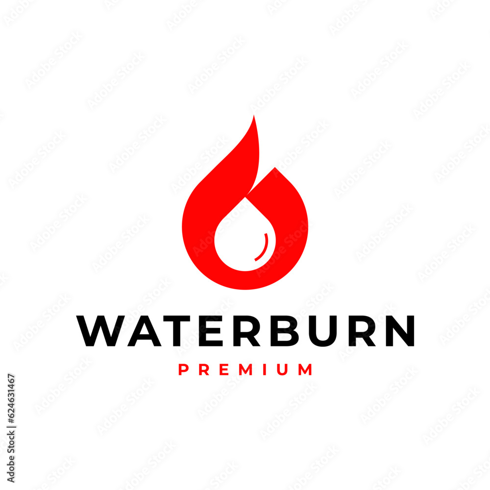 WATER BURN FIRE FLAME FITNESS NUTRITION LOGO VECTOR ICON ILLUSTRATION WATER BURN FIRE FLAME FITNESS NUTRITION LOGO VECTOR ICON ILLUSTRATION