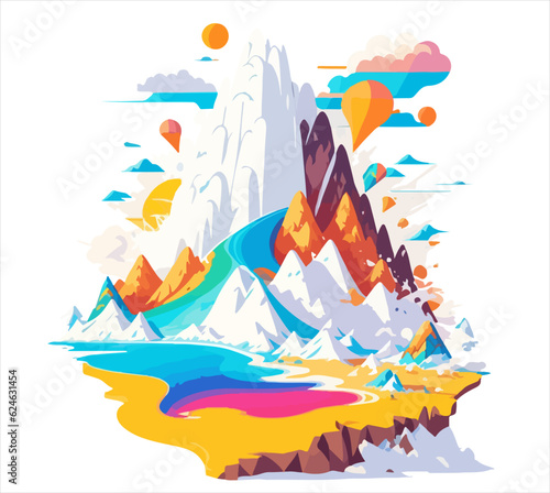 Adventure mountain logo and illustration vector art