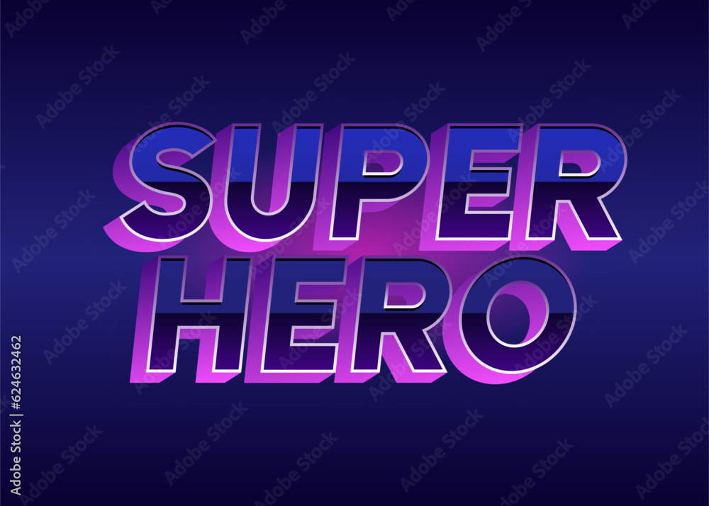 SUPER HERO Text effect vector background. Vector eps 10