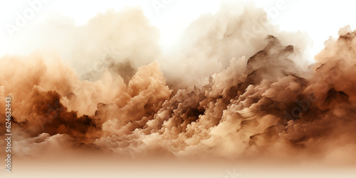 Sandstorm sand dust dirt clouds transparent texture - Generative AI photo