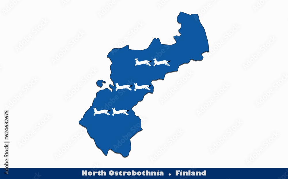 North Ostrobothnia Flag -  Region of Finland (EPS)